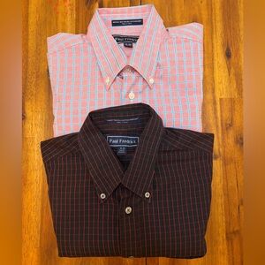 Bundle of 2 plaid long sleeve Paul Frederick shirts